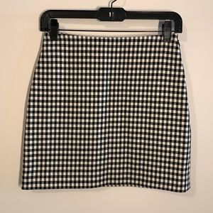 & Other Stories Black and White Gingham Mini Skirt